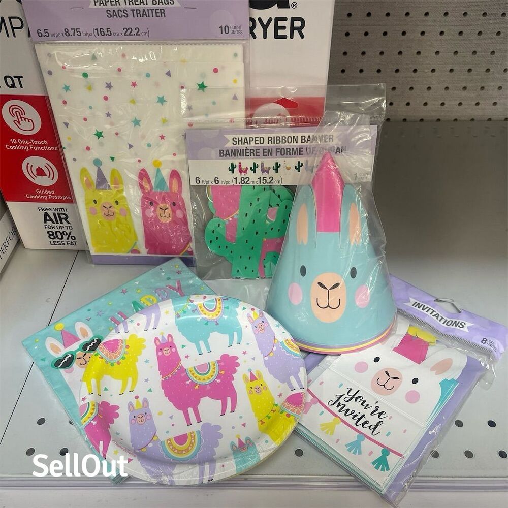 Colorful Llama GIRL BIRTHDAY Party SUPPLIES BUNDLE